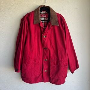 Vintage Marlboro Country Store Red Barn Coat Jacket Leather Trim Adult Sz M
